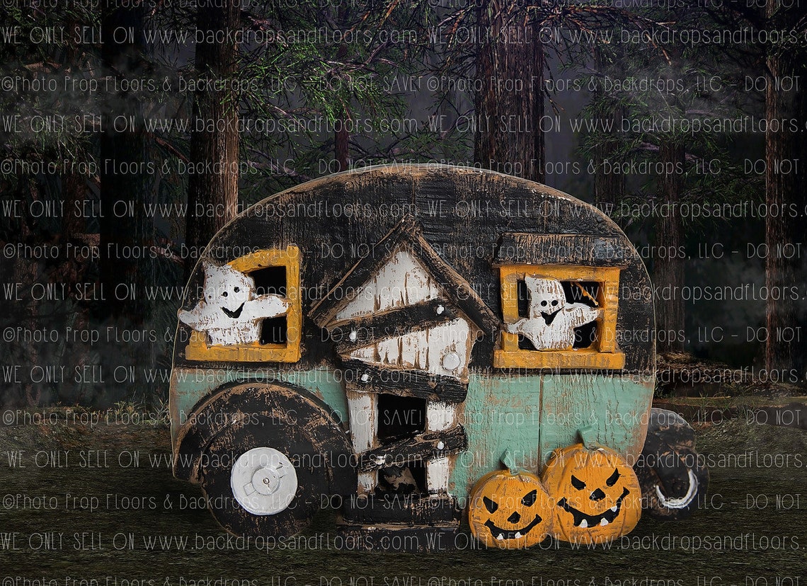 Halloween Camper Photography Backdrop RV Vintage Camping Etsy