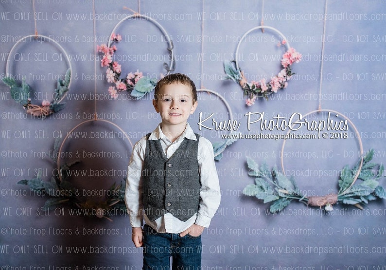 Circles Flowers Boho Hanging Minimalist Floral Hoops Photography Backdrop Embroidery Hoops Bohemian Shabby Chic