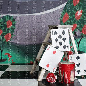DIGITAL DOWNLOAD: Backdrop, Background, Props, Alice In Wonderland, Playing Cards, Instant, Children, Newborn, Photography