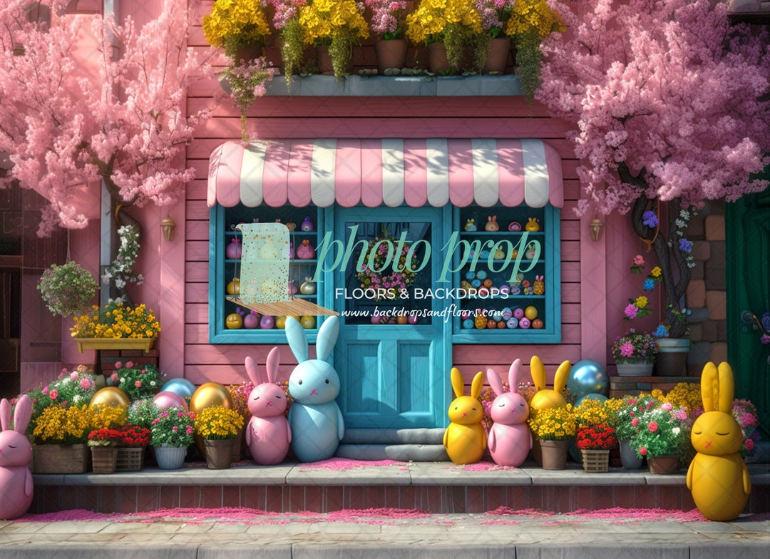 Easter Shop Photography Backdrop Bunnies, Bunny, Rabbit, Ears, Spring ...