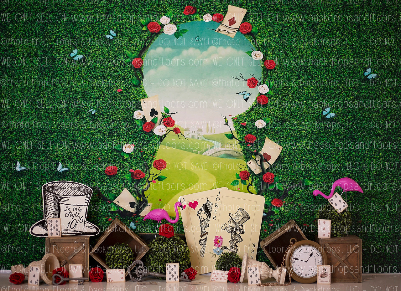 Alice In Wonderland Photography Backdrop Mad Hatter Fairy Etsy
