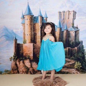 Princess Castle Birthday Backdrop - Cinderella, Fairy Tale, Palace, Party, Cake Smash, Enchanted, Storybook, Photography