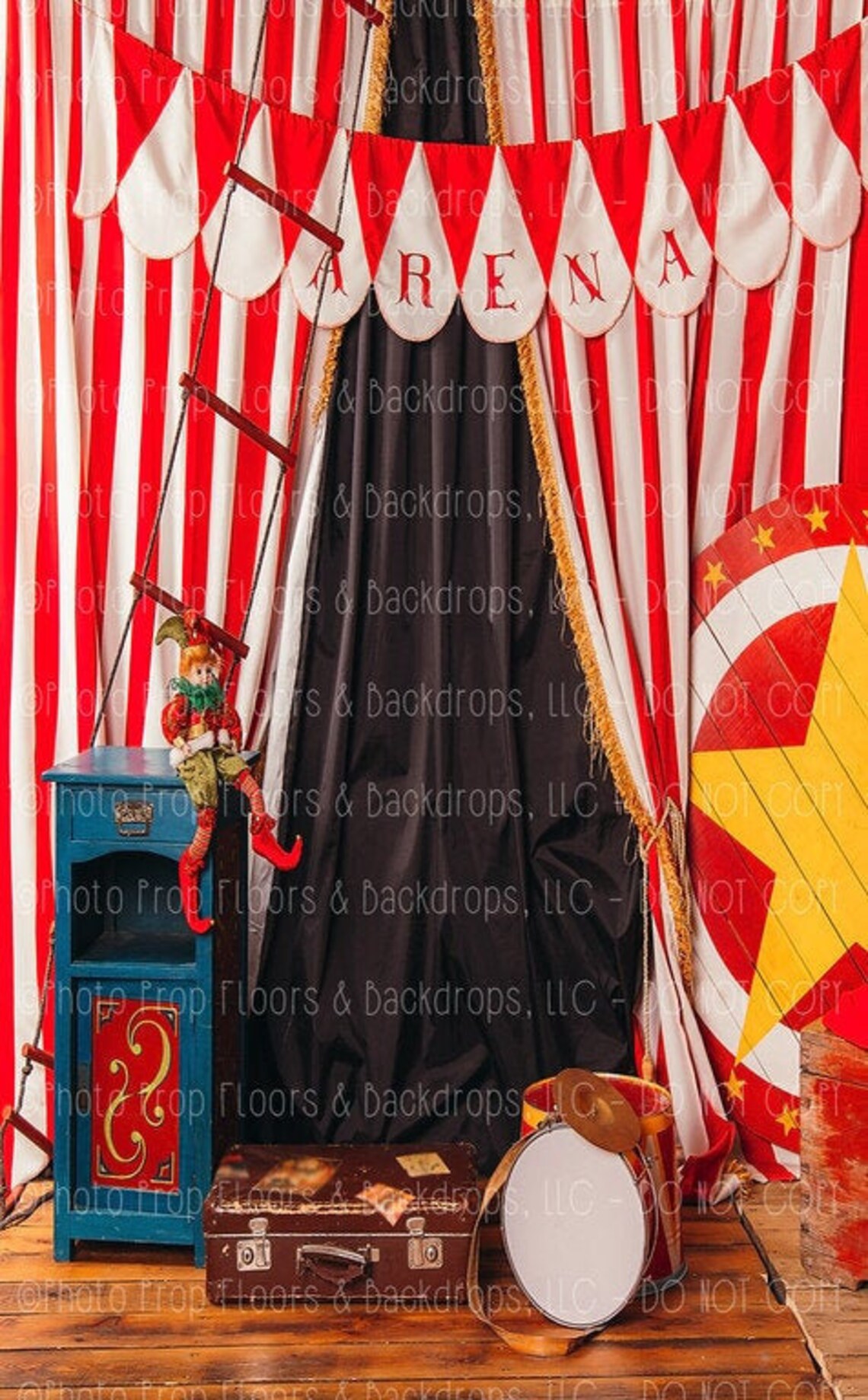 Vintage Red & White Circus Tent Photography Backdrop Big | Etsy
