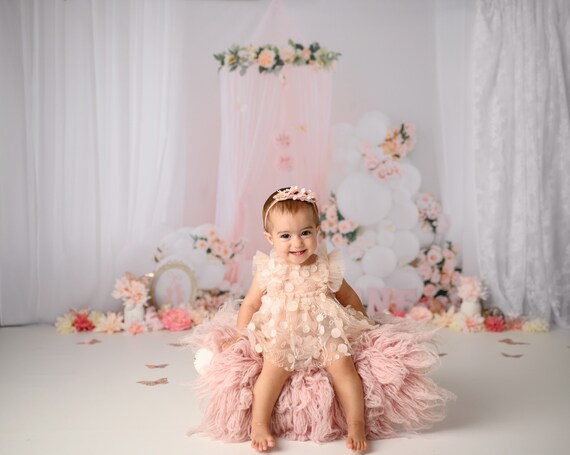 Floral Ballet Photography Backdrop - Roses, Ballerina, Flowers  