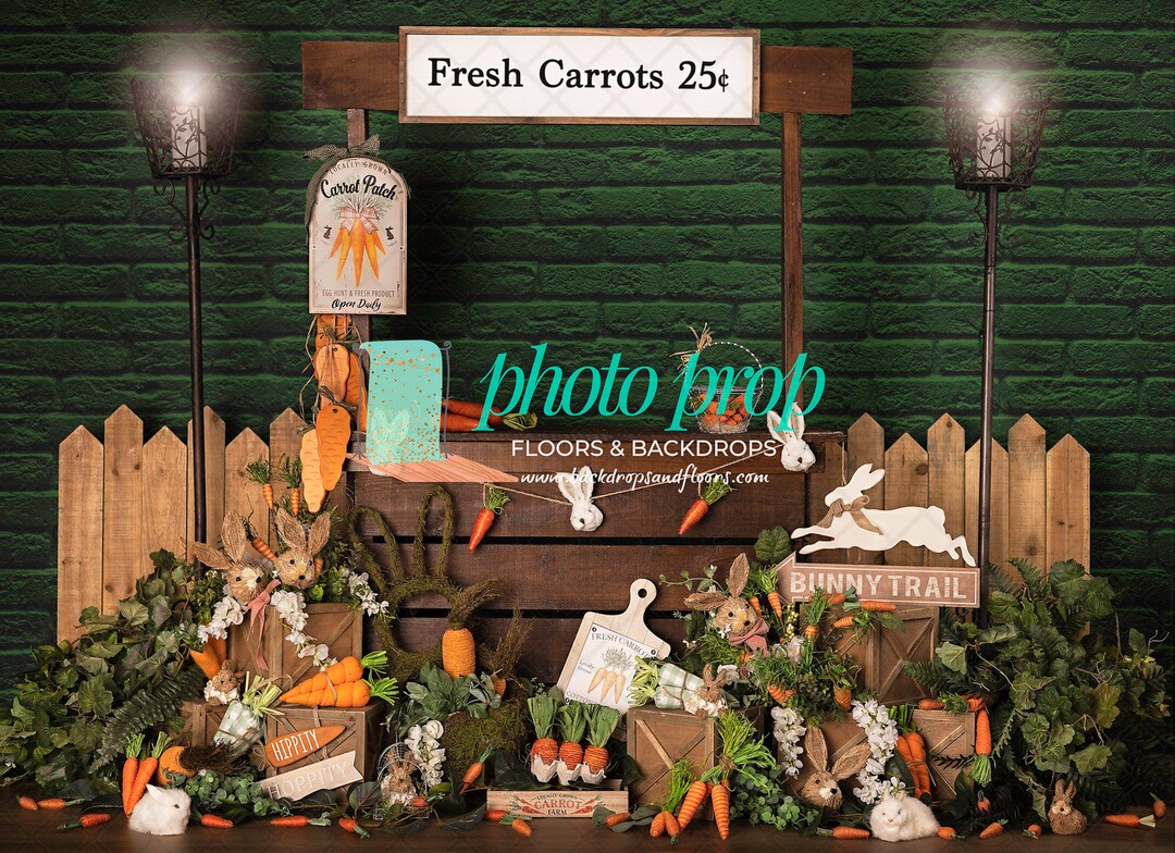 Easter Cottontail Rabbit Cart Photography Backdrop - Fairy Tale ...