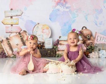 12x8ft Around The World Background For Photography Globe Travel Famous - View #7