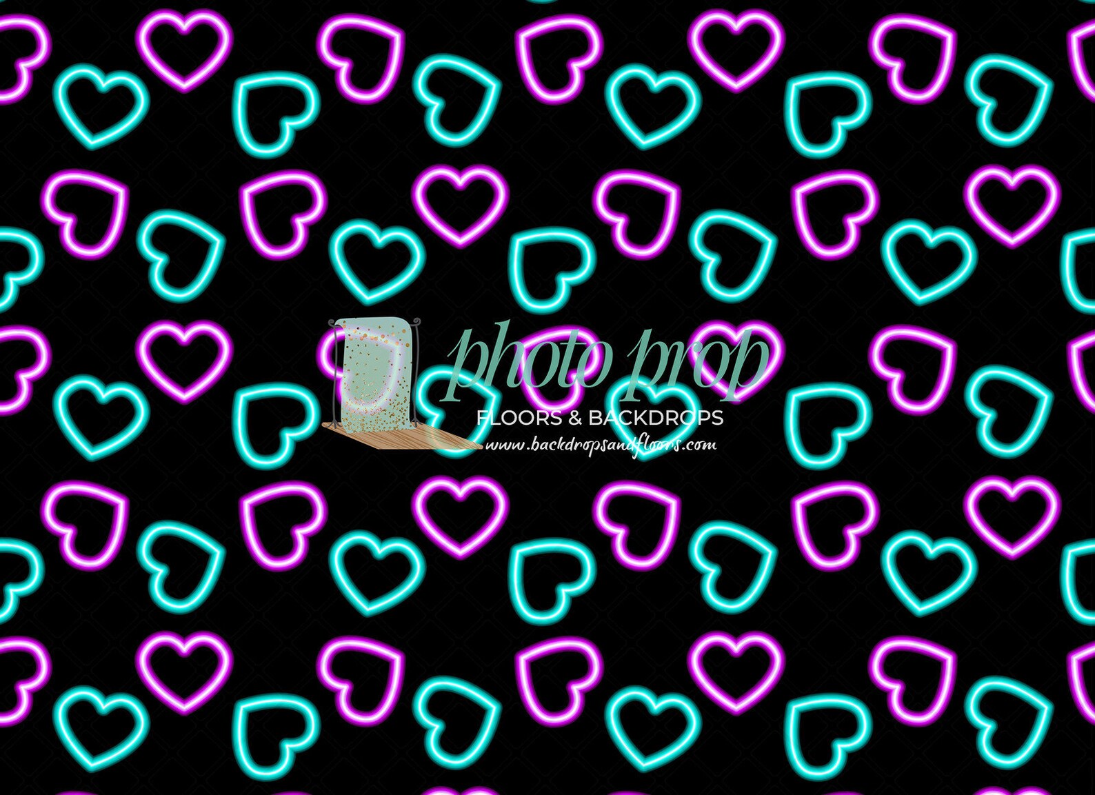 80s and 90s Photography Backdrop Neon Hearts Photo Booth | Etsy