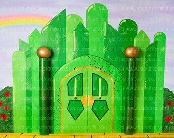 The Wonderful Wizard Oz Photography Backdrop- Floordrop, Yellow Brick Road, Witch, Emerald Castle