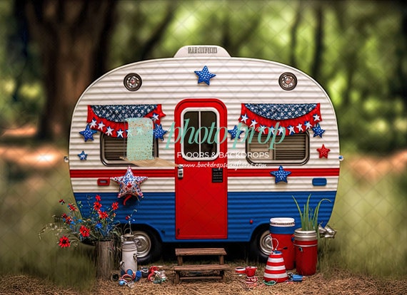 American Flag RV Camper Patriotic Camping 4th Of July American Flag RV Camper Patriotic Camping 4th Of July