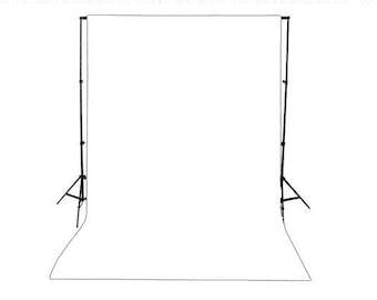 May include: A white backdrop on a stand, used for photography.