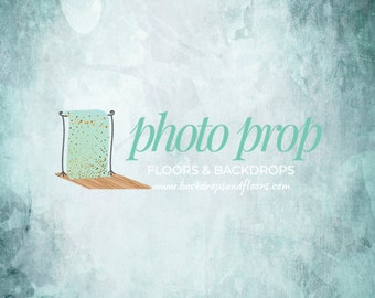 Blue Green Watercolor Texture Flat Lay Backdrop, Food Photography Backdrop Styling Product Photography Backdrop Crafter Grunge Paper 2x2 3x3