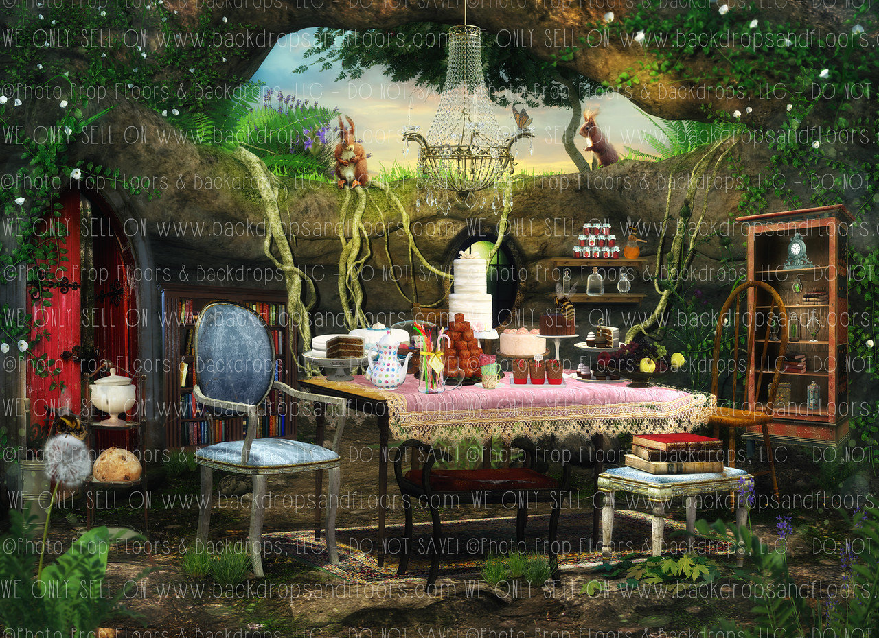 Alice In Wonderland Photography Backdrop Mad Hatter Fairy Etsy