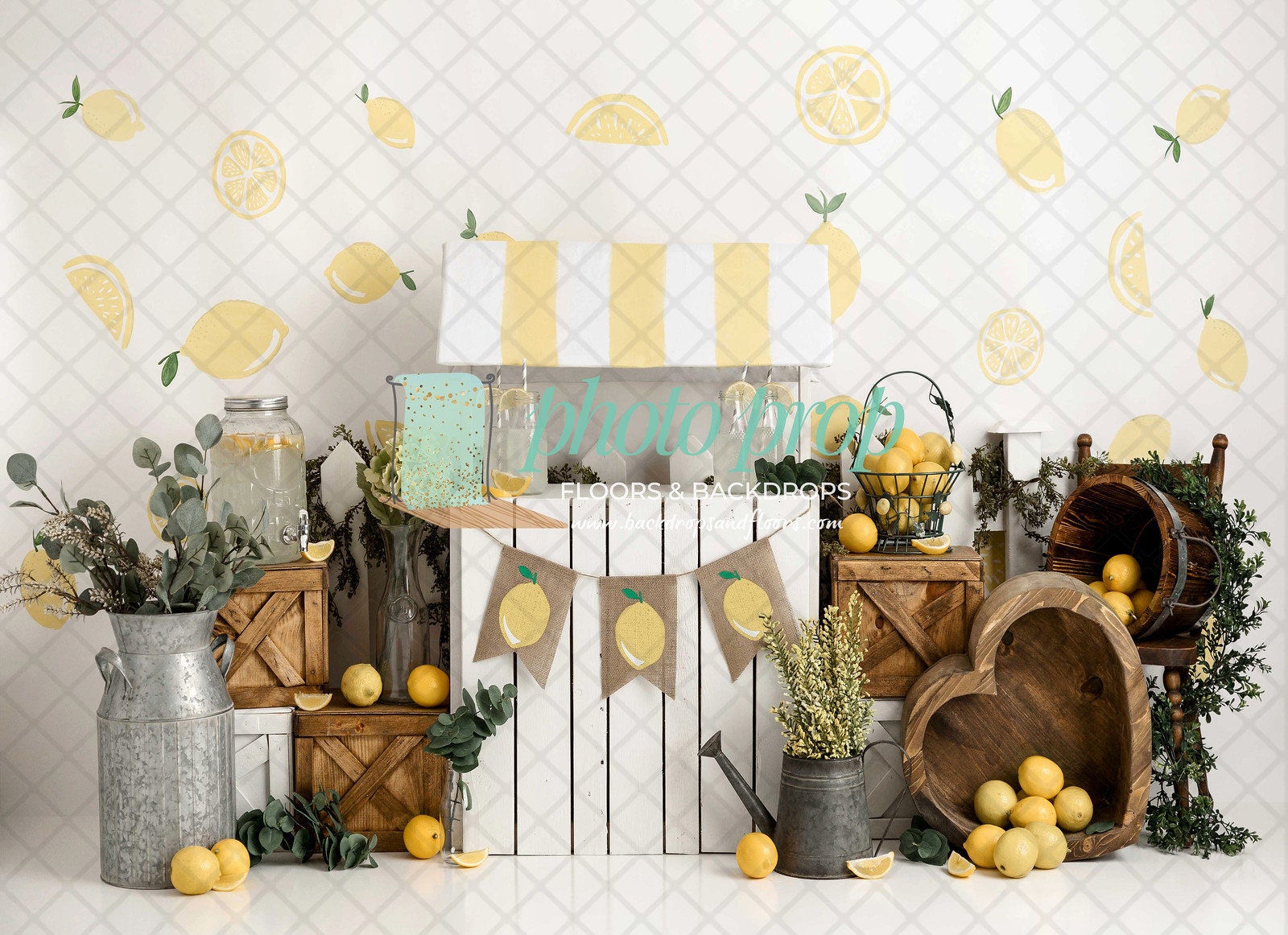 Lemonade Stand Photography Backdrop Summer Time Lemon | Etsy
