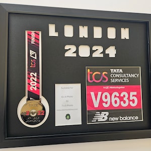 London Marathon 2024 or Virtual Marathon Display frame for number medal & photo