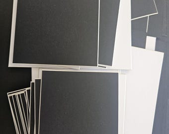 Large Box of Square Rectangle Mount Board Card pieces ideal for Craft Projects