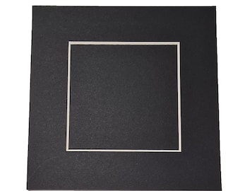 Black Square Photo Mounts + Backing Board 6" x 6" - 12" x 12"