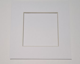 White Square Photo Mounts + Backing Board 6" x 6" - 12" x 12"