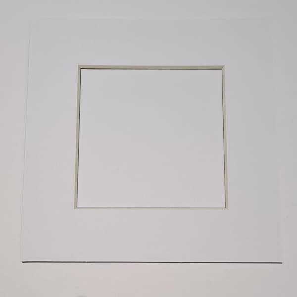 White Square Photo Mounts + Backing Board 6" x 6" - 12" x 12"