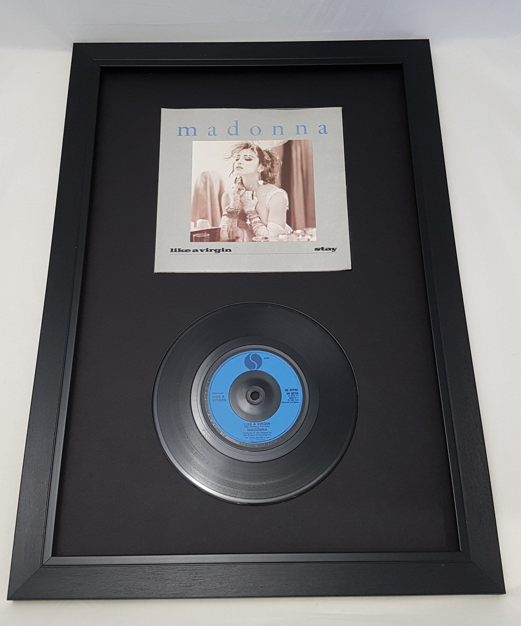 Vinyl Display Frame for Single 7 Record With Cover Black or White Mount