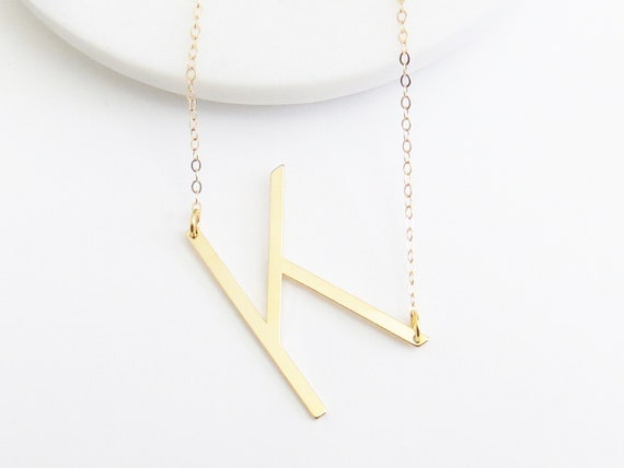 Sideways K Initial Necklace Hotsell, 54 