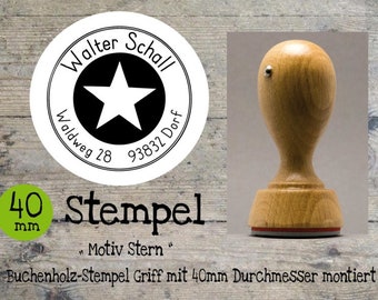 Individueller Adress-Stempel Stern