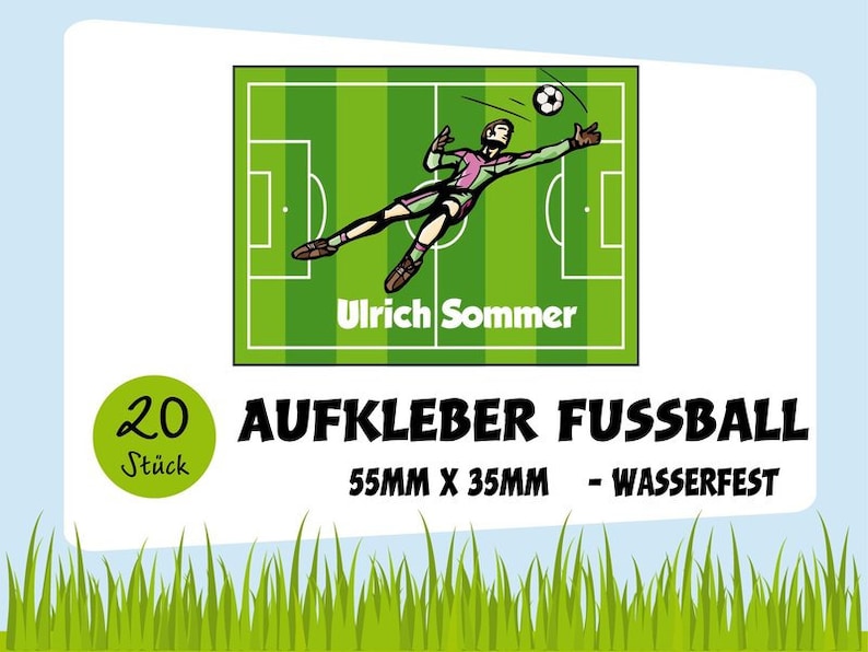 Personalisierte Namens Aufkleber Fussball Bild 1