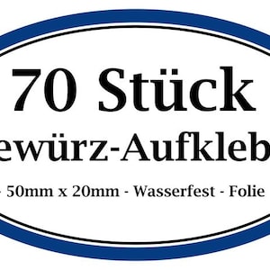 Aufkleber für Gewürze 70 Stück inkl. 10 Etiketten Bild 1