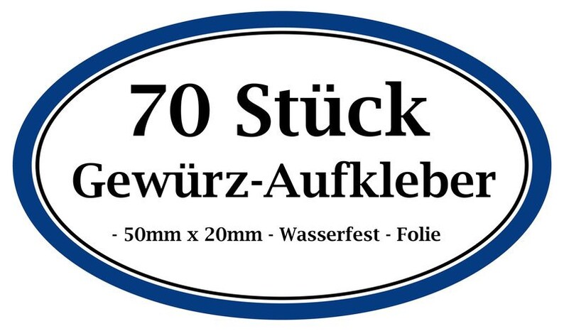 Aufkleber für Gewürze 70 Stück inkl. 10 Etiketten Bild 1