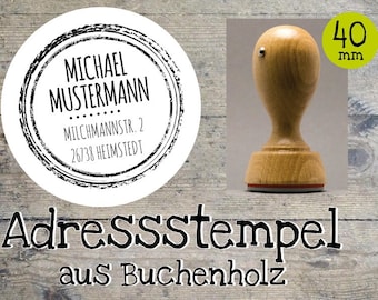 Adressstempel rund Stempel mit Adresse persönlicher Stempel, personalisierter Adressstempel 40mm