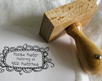 Address Stamp Flowers Frame