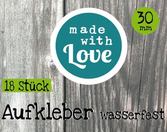 Aufkleber made with Love wasserfest