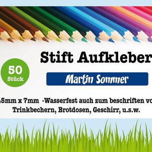 60 Wasserfeste Stiftaufkleber Personalisierte Bild 1