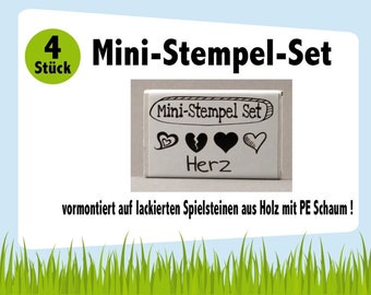 Stempelset Herz 4 Ministempel