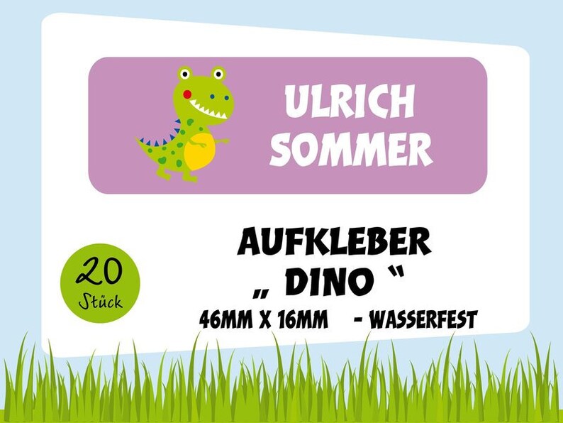 Adressaufkleber Names Aufkleber DINO Bild 1