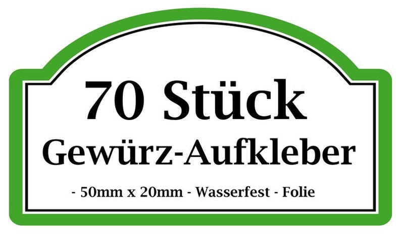 Gewürz Aufkleber 70 Stück mit 10 blanko Etiketten Bild 1