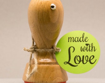 Holzstempel  " made with Love "