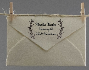 Address Stamp Flowers Frame