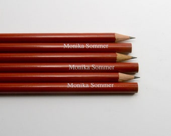 Exklusive rote Bleistifte mit Deinem Wunsch-Text
