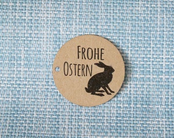 Anhänger in rund " „ Frohe Ostern "  45mm Durchmesser für Osterpost, Osterkarten, Ostergeschenk