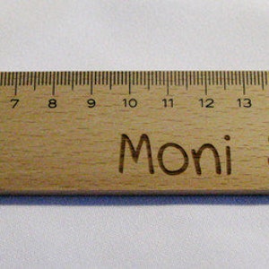 Beech wood ruler 20 cm with desired text image 1