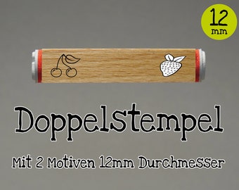 Doppel Motive Stempel  "Kirsche  Erdbeere  " 072