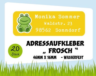 Adressaufkleber  " Frosch "