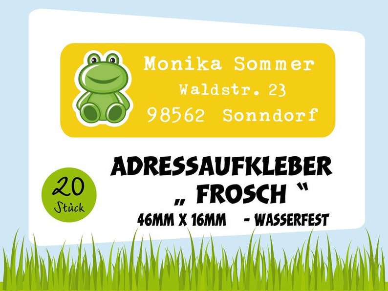 Adressaufkleber Frosch Bild 1