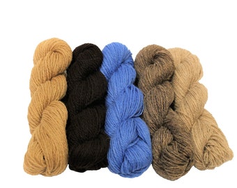 5 skeins set of 100% Latvian wool  - Nr.2 - The Earth and the Sky