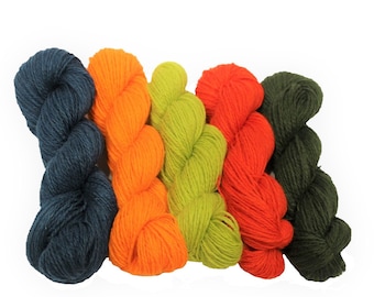 5 skeins set of 100% Latvian wool  - Nr.7 - Crazy Colors