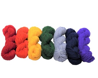 7 skeins set of 100% Latvian wool  - Nr.9 - Rainbow