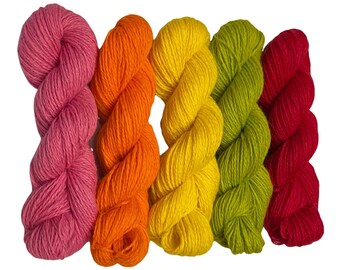 5 skeins set of 100% Latvian wool  - Nr.10 - Colorful Easter