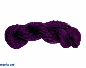 Purple, 100% wool yarn for knitting, mitten wool, crochet, craft supplies, 2 ply, bright purple, 8/2