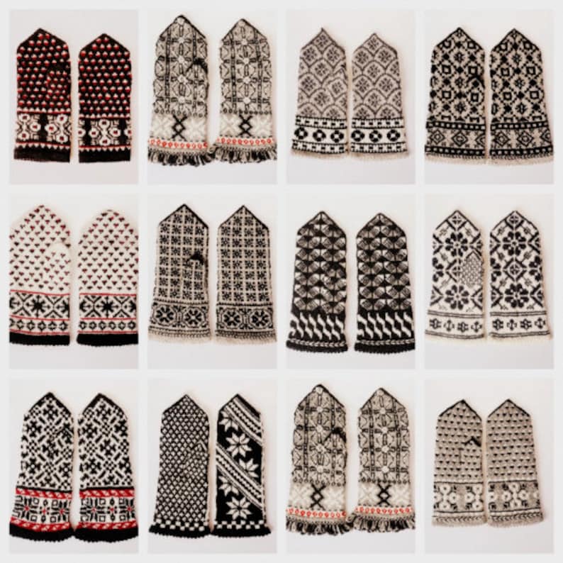 The Latvian Traditional Mitten Pattern Kit knit Like a Etsy