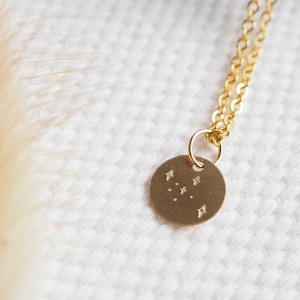 Gold chain with plate, chain with star pendant, gift for girlfriend, coin pendant